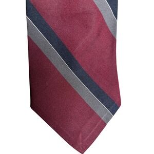 Robert Talbott for Muse's Striped Burgundy Gray Necktie‎ Men's Tie Atlanta VTG